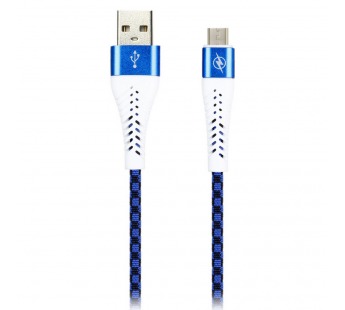 Дата-кабель Smartbuy MicroUSB CHESS синий, 2 А, 1 метр (iK-12CSS blue)/100#2111955