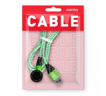 Дата-кабель Smartbuy MicroUSB HEDGEHOG зеленый 2 А, 1 м (iK-12HH green)/100#2112161