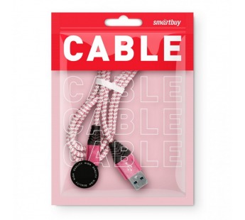 Дата-кабель Smartbuy MicroUSB HEDGEHOG розовый 2 А, 1 м (iK-12HH rose)/100#2112154
