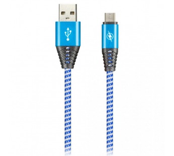 Дата-кабель Smartbuy MicroUSB HEDGEHOG синий 2 А, 1 м (iK-12HH blue)/100#2112149