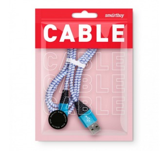 Дата-кабель Smartbuy MicroUSB HEDGEHOG синий 2 А, 1 м (iK-12HH blue)/100#2112148