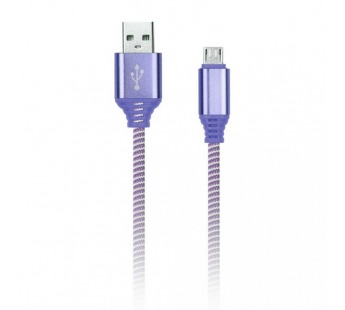 Дата-кабель Smartbuy MicroUSB кабель в нейлон. оплетке Socks, 1 м., <2А, фиолет.(iK-12NS violet)/100#2111973