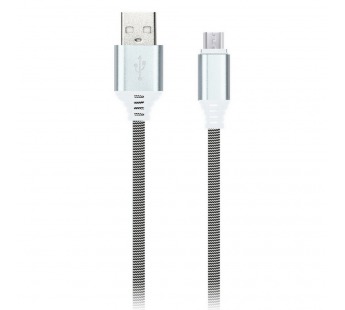 Дата-кабель Smartbuy MicroUSB кабель в нейлон. оплетке Socks, 1 м., <2А, черно-бел(iK-12NS black)#2111946