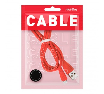 Дата-кабель Smartbuy MicroUSB кабель в резин. оплетке Gear, 1 м., <2А, красный (iK-12RG red)/100#2111927