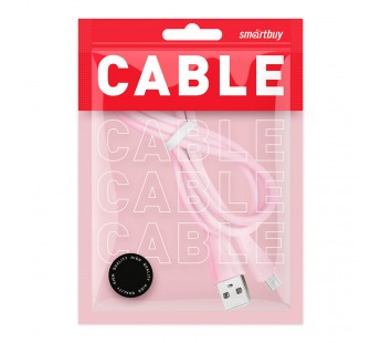 Дата-кабель Smartbuy MicroUSB кабель в резин. оплетке Gear, 1 м., <2А, розовый (iK-12RG rose)#2111924