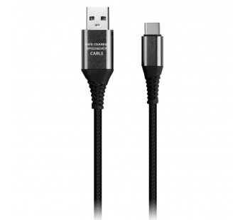 Дата-кабель Smartbuy Type C кабель в рез.оплет. Gear, 1м. мет.након.,<2А,черн.(iK-3112ERG black)/100#2112270
