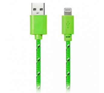 Дата-кабель Smartbuy USB - 8-pin для Apple, нейлон, длина 1 м, зеленый (iK-512n green)#2112256
