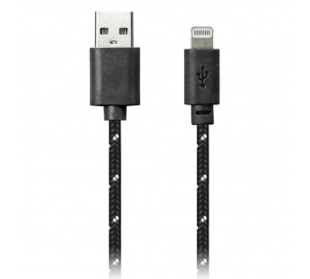 Дата-кабель Smartbuy USB - 8-pin для Apple, нейлон, длина 1 м, черный (iK-512n black)/100#2112249