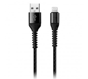 Дата-кабель Smartbuy USB - 8-pin для Apple, спиральный, длина 1,0 м, черный (iK-512sp black)/500#2112166