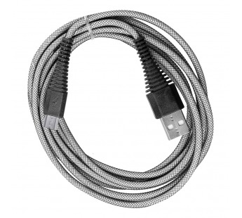 Дата-кабель Smartbuy USB - micro USB, "карбон", экстрапрочный, 1.0 м, до 2А, белый (iK-10n-2 white)#2112265