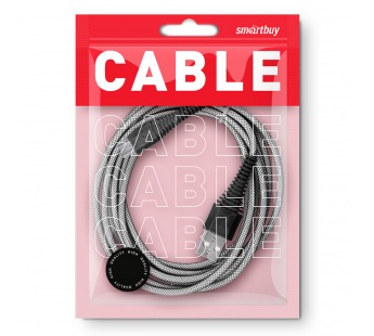 Дата-кабель Smartbuy USB - micro USB, "карбон", экстрапрочный, 1.0 м, до 2А, белый (iK-10n-2 white)#2112264