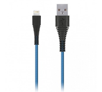 Дата-кабель Smartbuy USB - micro USB, "карбон", экстрапрочный, 1.0 м, до 2А, синий (iK-10n-2 blue)#2112326