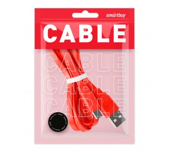 Дата-кабель Smartbuy USB - micro USB, плоский, длина 1 м, красный (iK-12r red)/100#2111968