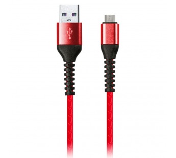 Дата-кабель Smartbuy USB - micro USB, спиральный, длина 1,0 м, красный (iK-12sp red)/500#2112128