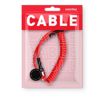 Дата-кабель Smartbuy USB - micro USB, спиральный, длина 1,0 м, красный (iK-12sp red)/500#2112127
