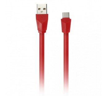 Дата-кабель Smartbuy USB 2.0 - USB TYPE C, плоский, длина 1 м, красный (iK-3112r red)#2112260