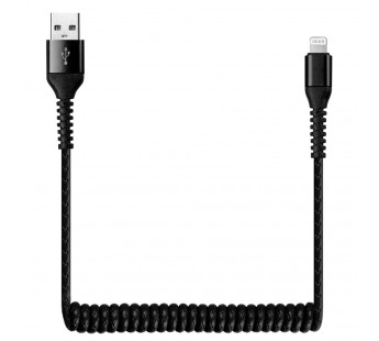 Дата-кабель Smartbuy USB-8 pin, в коробке, SPIRAL, 1 метр, черный (ik-512spbox black)#2112338
