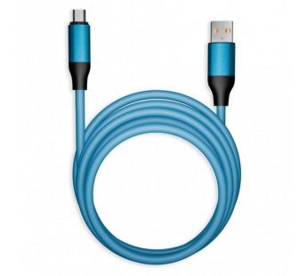 Кабель для зарядки и передачи данных, супертолстый BOLD MICRO USB синий, 3А, TPE, 1 м, Smartbuy#2112340