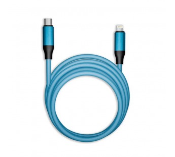 Кабель для зарядки и передачи, супертолстый BOLD TYPE C - LIGHTNING синий, 3А, TPE, 1 м, Smartbuy#2112383