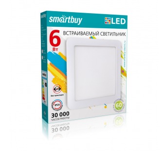 Встраиваемый (LED) светильник DL Smartbuy Square-6w/4000K/IP20 (SBL-DLSq-6-4K)/100#2118647