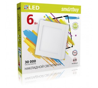 Накладной (LED) светильник Square SDL Smartbuy-6w/6500K/IP40 (SBL-SqSDL-6-65K)/100#2118620
