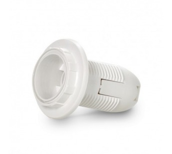 Патрон Е14 пластиковый с кольцом БЕЗ стикера, термостойкий пластик, белый (SBE-LHP-sr-E14-ns)#2112470
