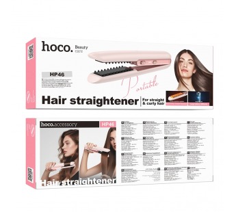 Выпрямитель для волос Hoco HP46, розовый#2112664