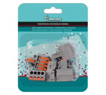 Строительно-монтажные клеммы проходные 1-4 ,5 контактов, 1 полюс (упак. 6 шт.) (SBE-cwcc-1-4-rp)#2112653