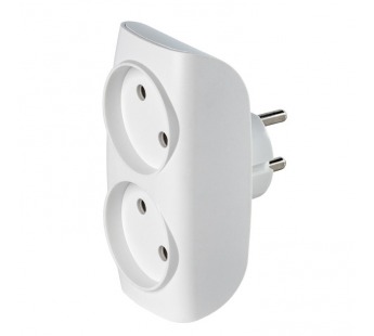 Разветвитель сетевой Тройник , 2 гнезда без заземления 10А 250B, белый (SBE-10-A04w-2)#2112714