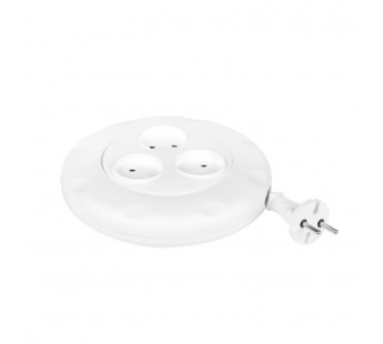 Удлинитель 3 гнезда 3 метра 10А/2,2кВт, б/з, круглый, белый (SBE-10-3-03-W)/40#2113338