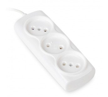 Удлинитель 3 гнезда 5 метров 6А/1,35кВт без заземления ШВВП 2х0,75мм² (SBE-10-3-05-F)/50#2113341