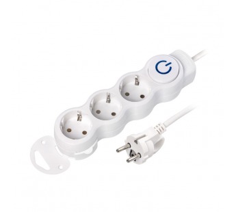 Удлинитель New, 3 гнезда, 7 м, 16А/3,5кВт с выкл. и заземлением ПВС 3х1,0 (SBE-16-3-07m-ZS)#2112890