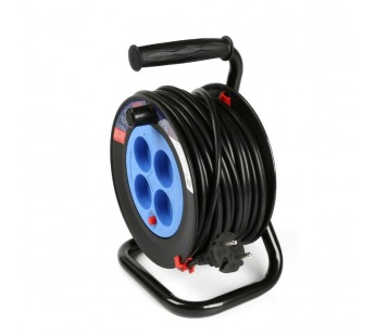 Удлинитель на катушке 4 гнезда 20м,без заземления,с предохранителемПВС 2*1,0 10А/2,2кВт#2112722