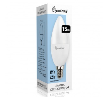 Светодиодная (LED) Лампа Smartbuy-C37-15W/4000 (SBL-C37-15-40K-E14)#2113481