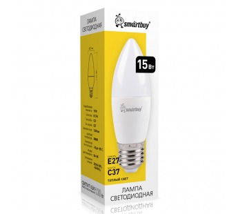Светодиодная (LED) Лампа Smartbuy-C37-15W/3000 (SBL-C37-15-30K-E27)#2113449