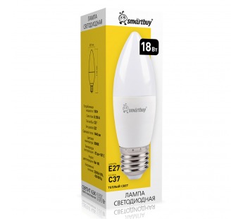Светодиодная (LED) Лампа Smartbuy-C37-18W/3000 (SBL-C37-18-30K-E27)#2113508