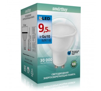 Светодиодная (LED) Лампа Smartbuy-Gu10-9_5W/6000 (SBL-GU10-9_5-60K)/100#2113181