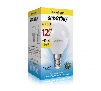 Светодиодная (LED) Лампа Smartbuy-P45-12W/3000/E14 (SBL-P45-12-30K-E14)/100#2112974