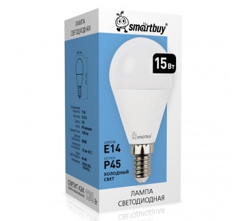 Светодиодная (LED) Лампа Smartbuy-P45-15W/6000/E14 (SBL-P45-15-60K-E14)#2113473