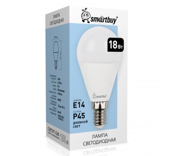 Светодиодная (LED) Лампа Smartbuy-P45-18W/4000/E14 (SBL-P45-18-40K-E14)#2113875