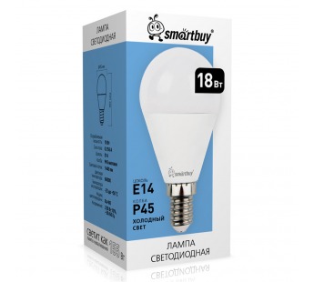 Светодиодная (LED) Лампа Smartbuy-P45-18W/6000/E14 (SBL-P45-18-60K-E14)#2113812