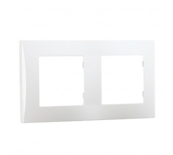 Рамка 2-местная горизонтальная белая "Вега" (SBE-08w-00-FR-2)#2113976