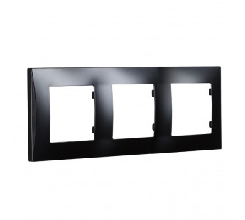 Рамка 3-местная горизонтальная черная "Вега" (SBE-08b-00-FR-3)#2113979