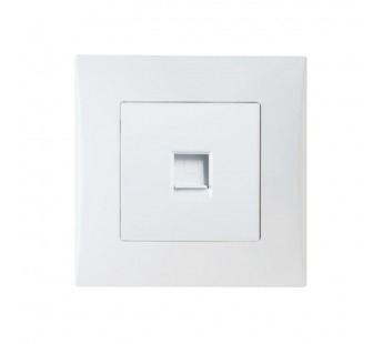 Розетка компьютерная RJ-45 белая "Вега" (SBE-08w-S1-RJ)#2113988