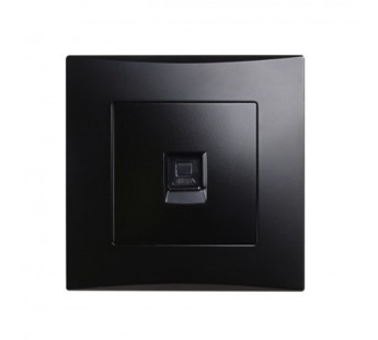 Розетка компьютерная RJ-45 черная "Вега" (SBE-08b-S1-RJ)#2113990