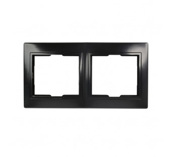 Рамка 2-местная горизонтальная черная "Венера" (SBE-01b-00-FR-2)#2113996