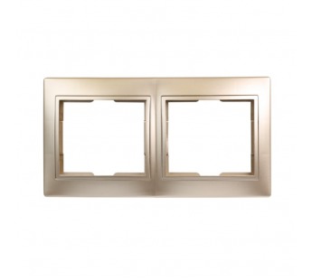 Рамка 2-местная горизонтальная шампань "Венера" (SBE-01c-00-FR-2)#2113997