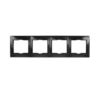 Рамка 4-местная горизонтальная черная "Венера" (SBE-01b-00-FR-4)#2114005