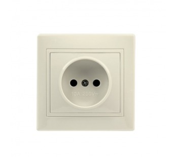 Розетка 1-местная без заземления 10А бежевая "Венера" (SBE-01i-10-S1-N-c)#2114007