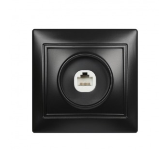 Розетка компьютерная RJ-45 1-местная черная "Венера" (SBE-01b-S1-RJ)#2113754